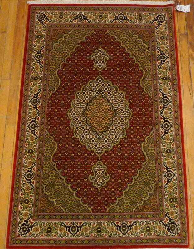 Tabriz-Mahi Rug #11999- Size: 3' 4X5' - Borokhim's Oriental Rugs