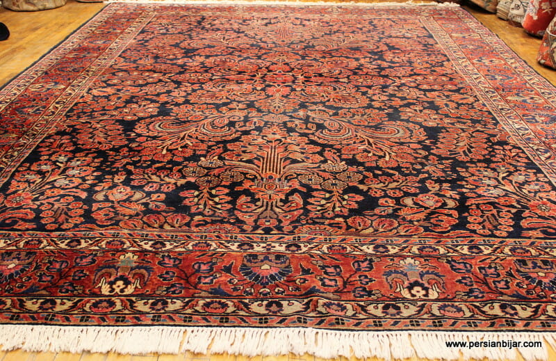 Antique Sarouk Rug #1338- Size: 9' 1X12' 2 - Borokhim's Oriental Rugs